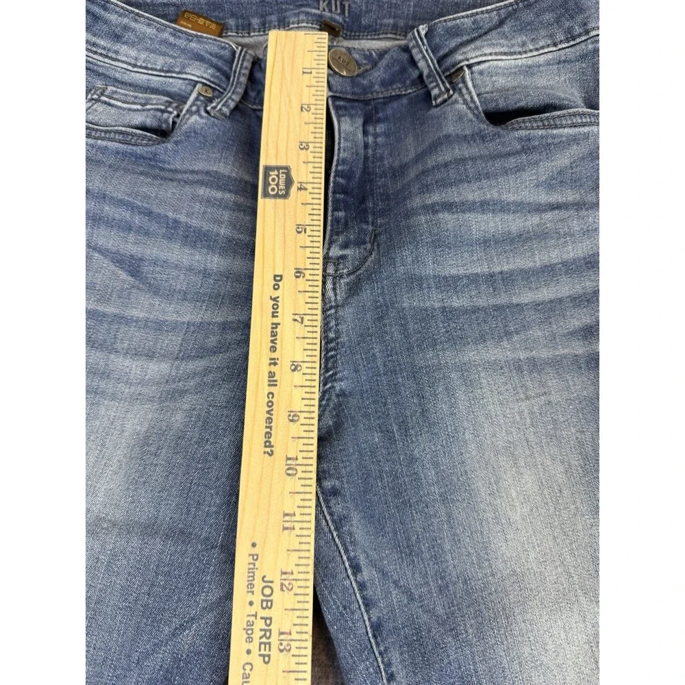 Kut From The Kloth High Rise Toothpick Skinnny Size 6 Whiskered Medium Wash Jean